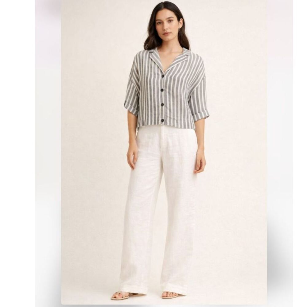 Emmer & Oat Striped Boxy Oversized Button Down Shirt S NWOT